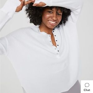 Aerie Offline White Waffle Henley